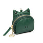 Mini Leather Cat-Ear Coin Purse Keychain