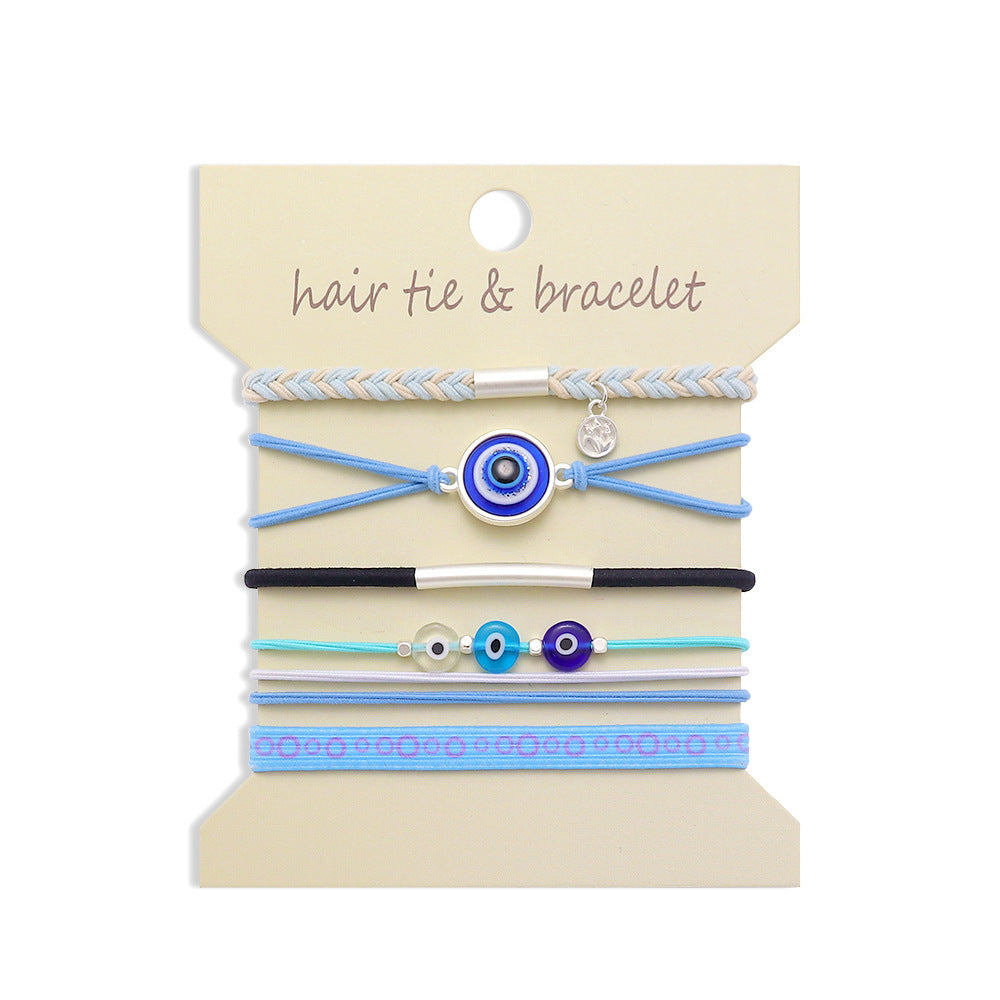 Boho 2-in-1 Hair Tie & Bracelet Set (5-Piece Pack)