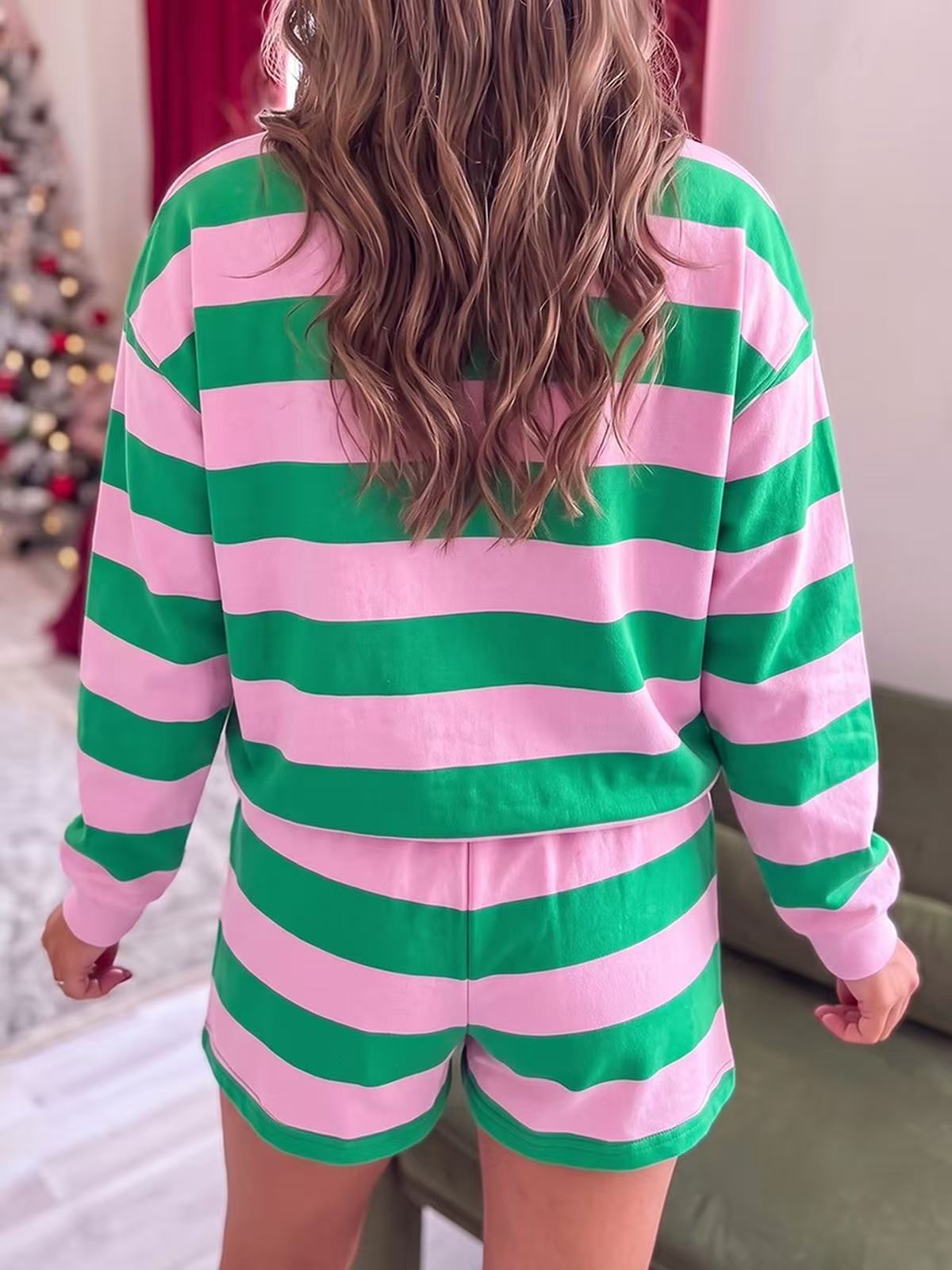 Holly Jolly Christmas Striped Sweatsuit