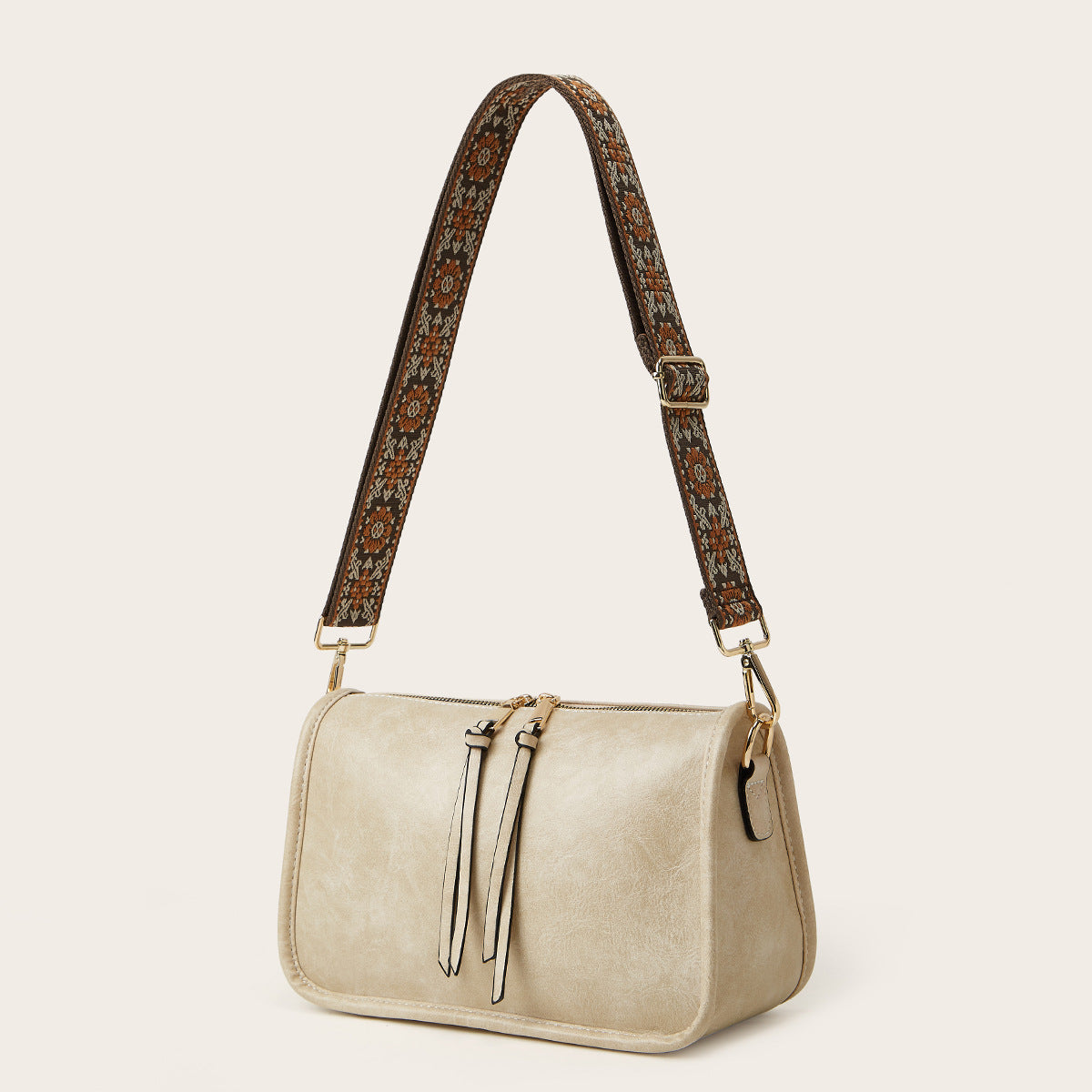 Retro Solid Color Crossbody Bag