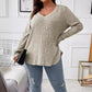 Plus Size V-Neck Long Sleeve T-Shirt