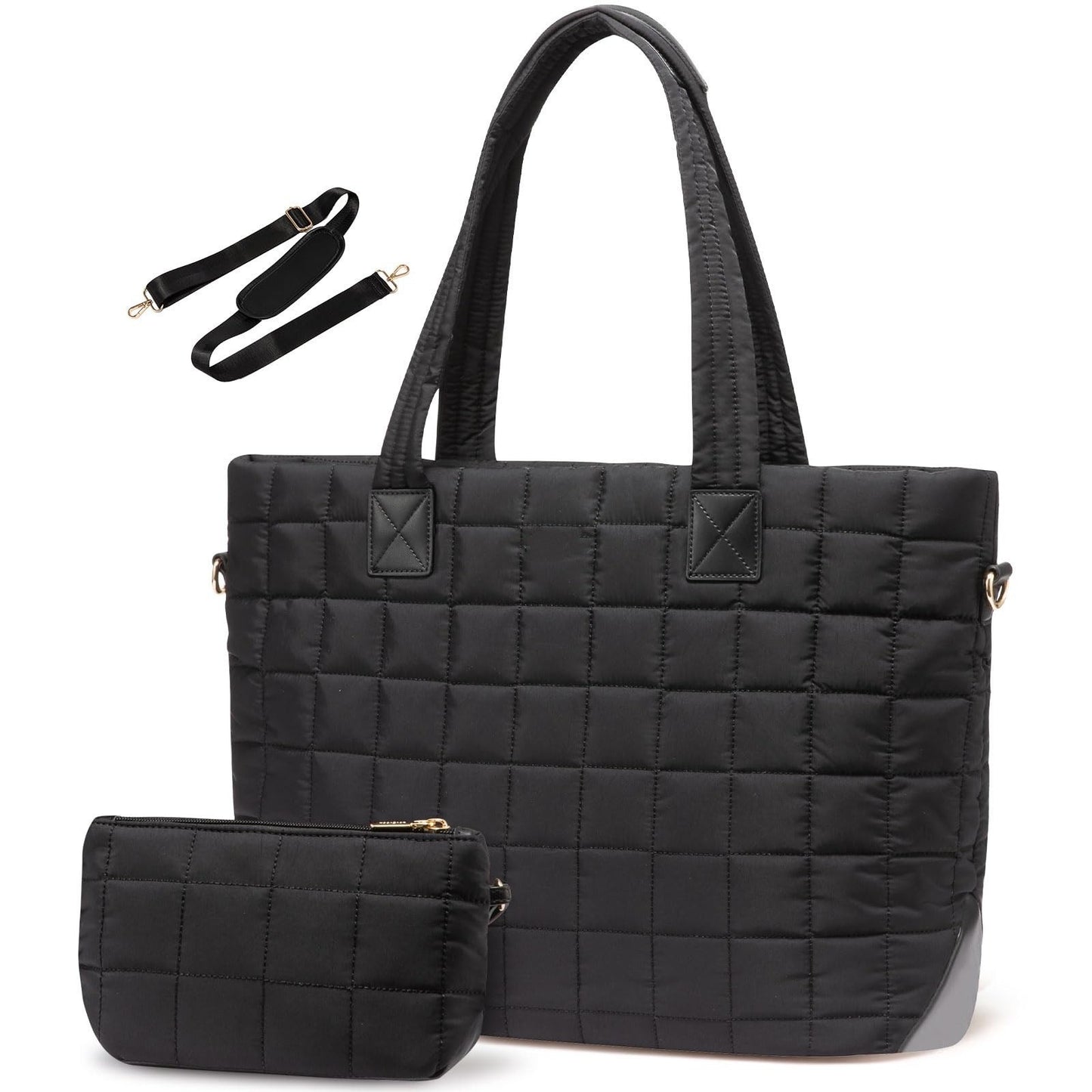 Down Handbag Quilted Zipper  Fluffy Work Tote Bag