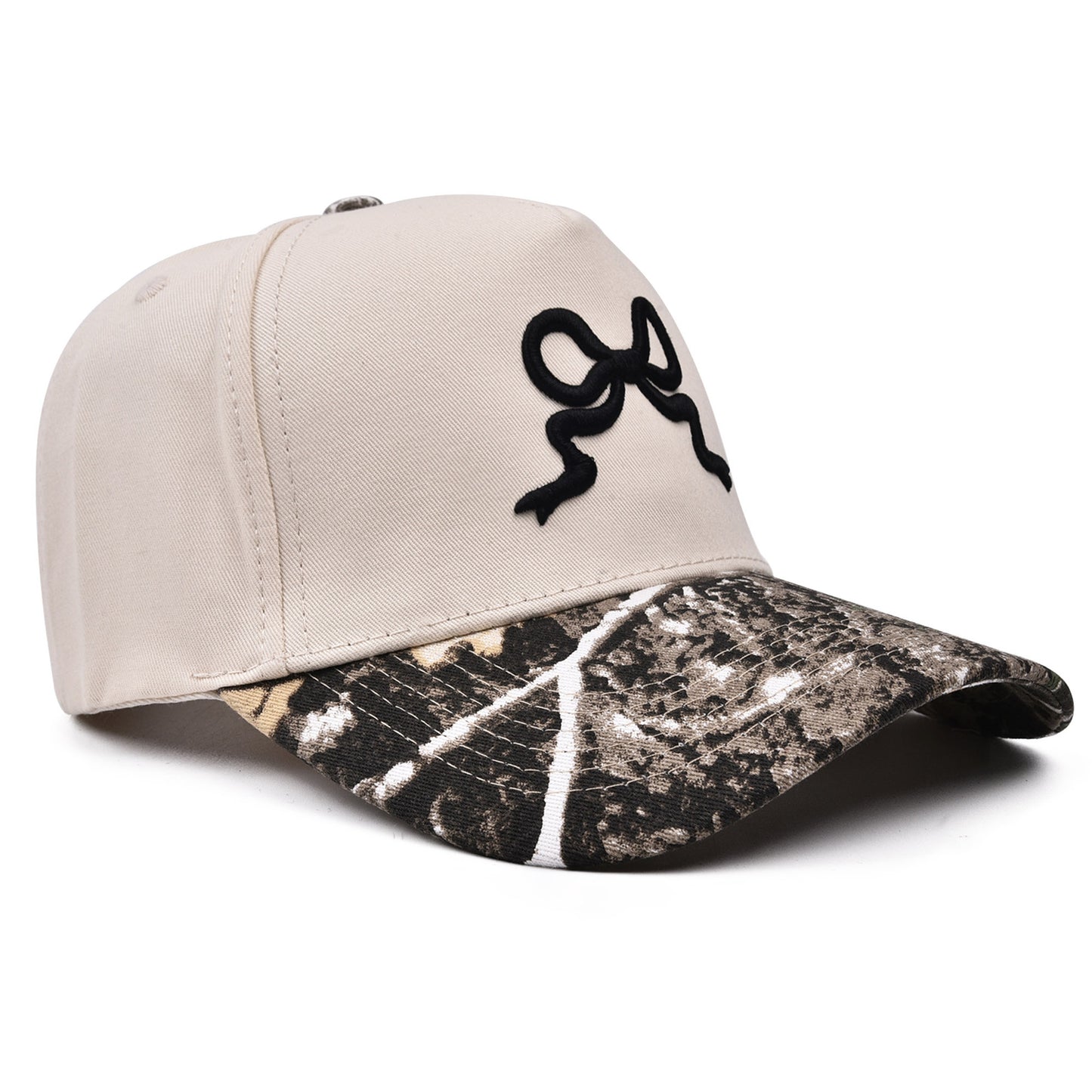 Leopard Print Canvas Hat with Embroidery Bow