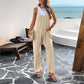 V Neck Loose Pockets Cami Jumpsuit