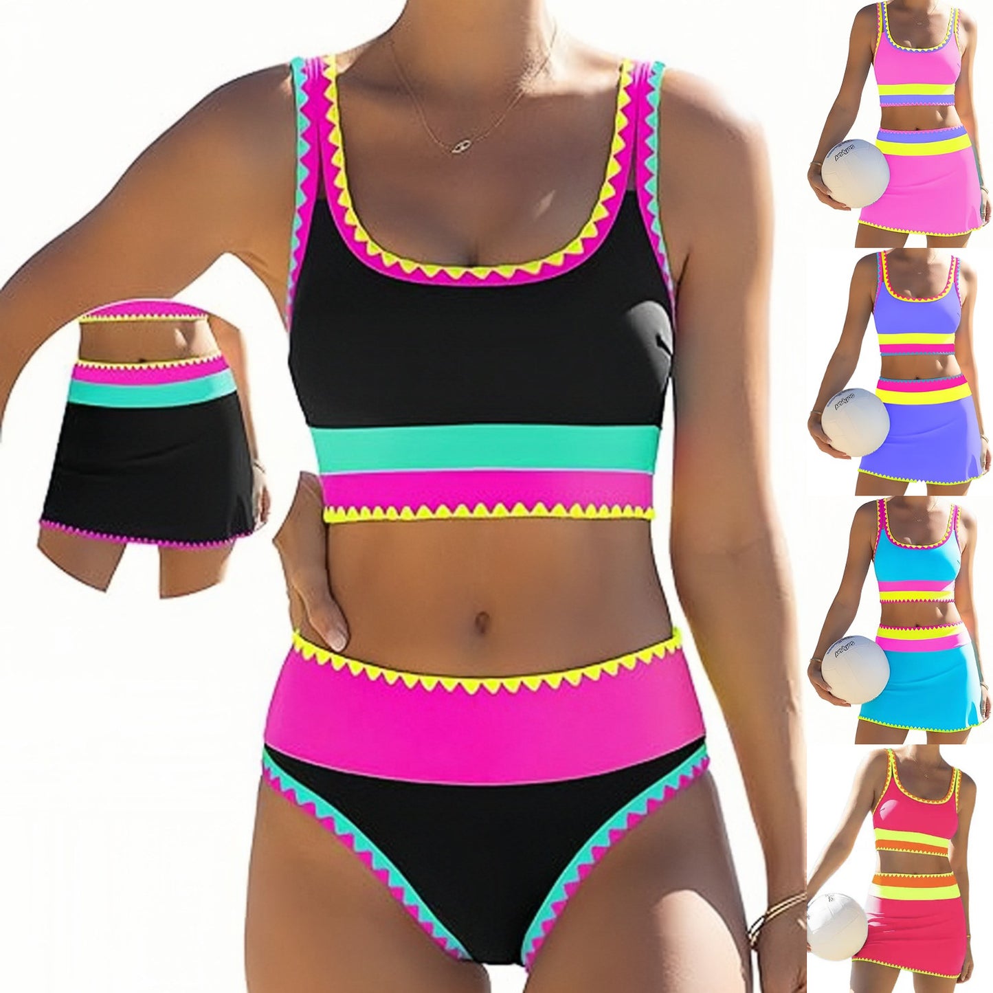 Neon Wave Swim Set
