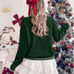 Merry Festive Knit Sweater  Casual Holiday Crewneck Pullover Top