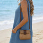 Waffle Knit V-Neck Shift Dress