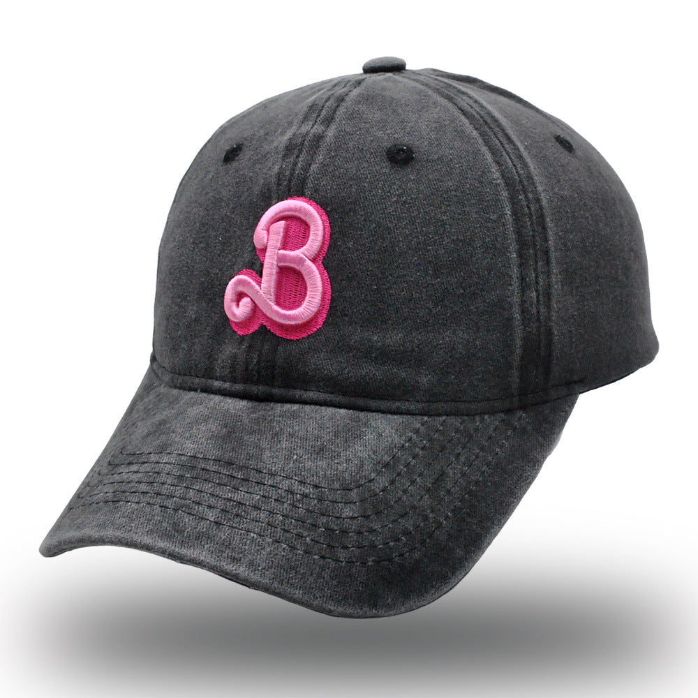 Baseball Cap with Embroidered B