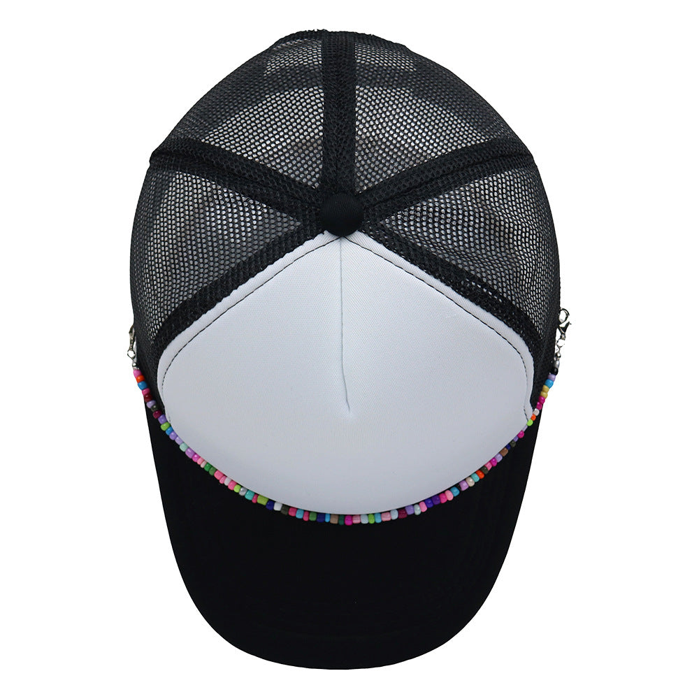 Multicolor Beaded Band Trucker Hat