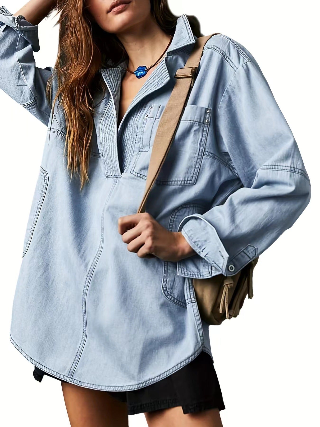 Long-sleeved Coat V-neck