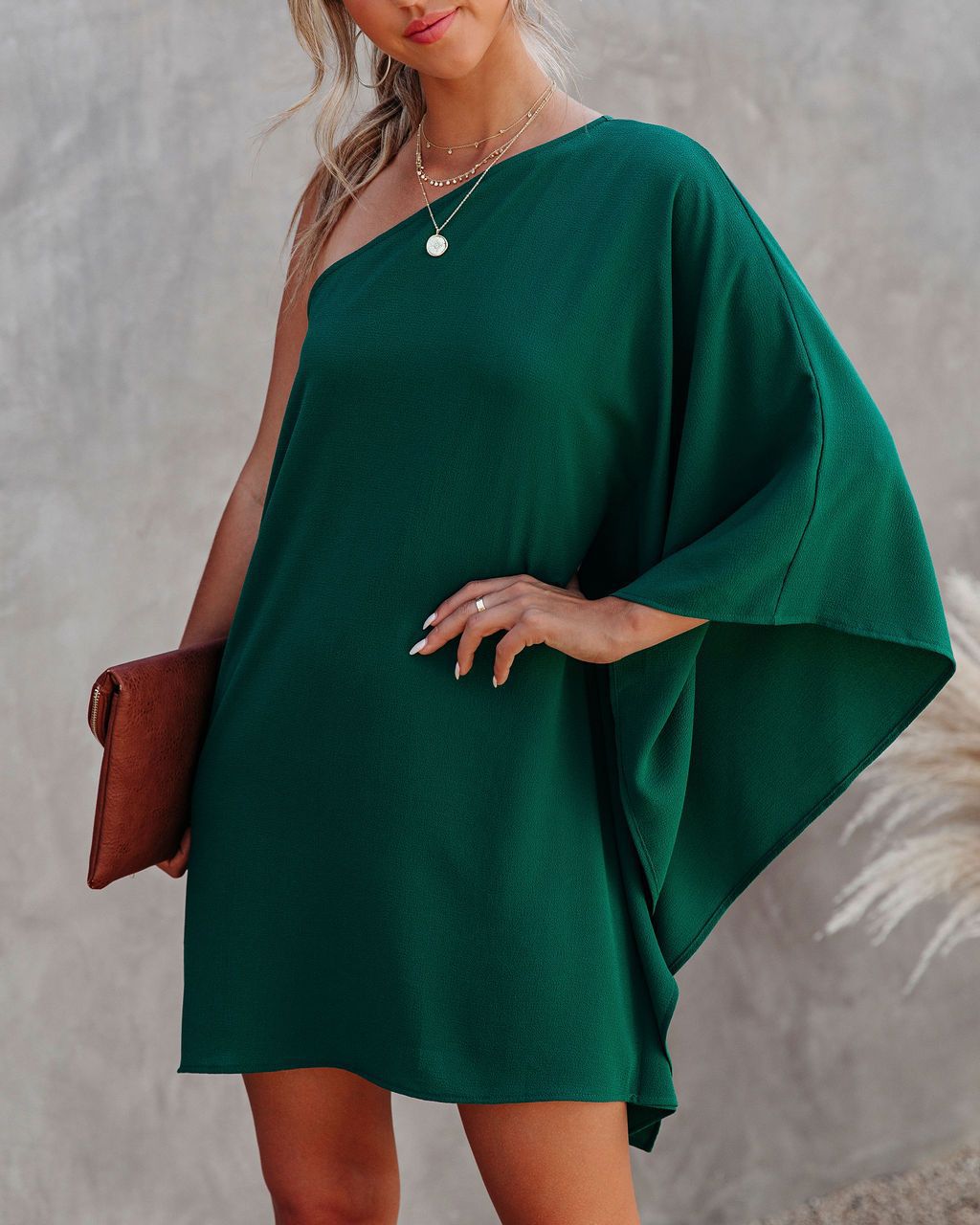 One Shoulder Loose Dress-10 Colors