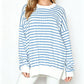 Bubble Poly Cotton Stripe Tunic with Side Slit