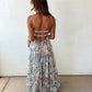 Printed Sleeveless Backless Elegant Camisole Dress