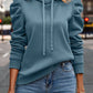 Ruched Puff Long Sleeve Hoodie