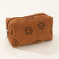Smiley Corduroy Cosmetic Bag