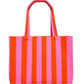 Vertical Striped Knit Tote Bag