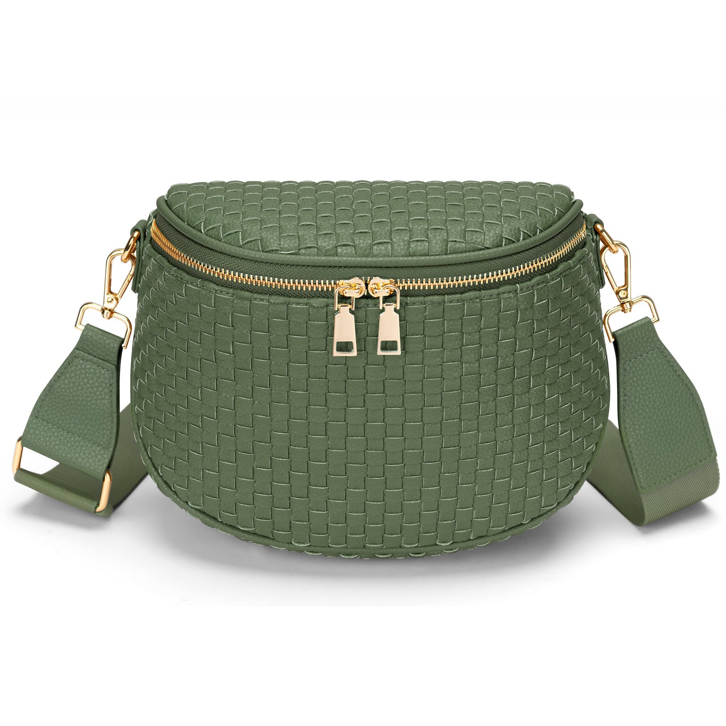 Trendy Woven Checkered Crossbody Bum Bag for Women