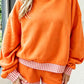 Gingham Trim Baggy Pullover 2pcs Short Set