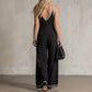 Women's V-Neck Backless Wide-Leg Jumpsuit