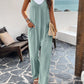 V Neck Loose Pockets Cami Jumpsuit