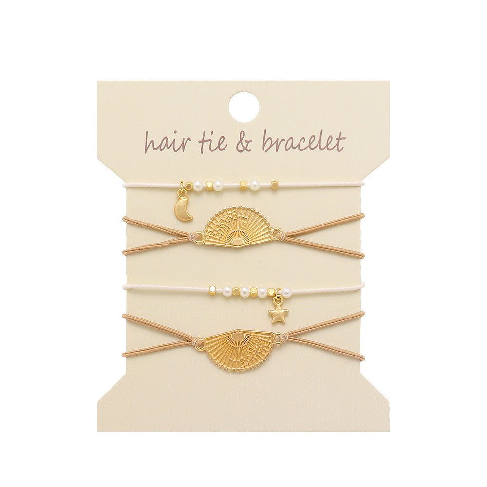 Boho 2-in-1 Hair Tie & Bracelet Set (5-Piece Pack)