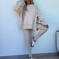 Spring women's tight trousers loose sweatshirt two-piece suit