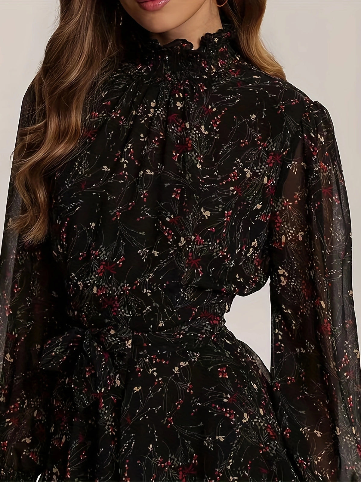High Waisted Long Sleeved Dress