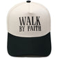 "Walk by Faith" Embroidered Retro Color-Block Trucker Hat