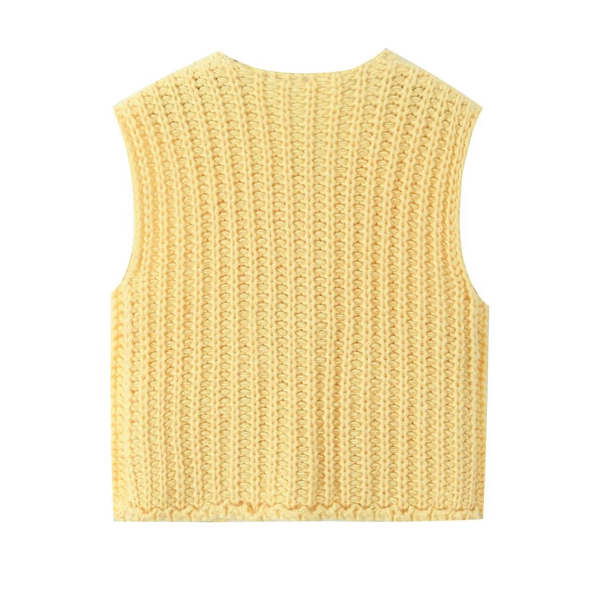 Sleeveless Button Knitted Top