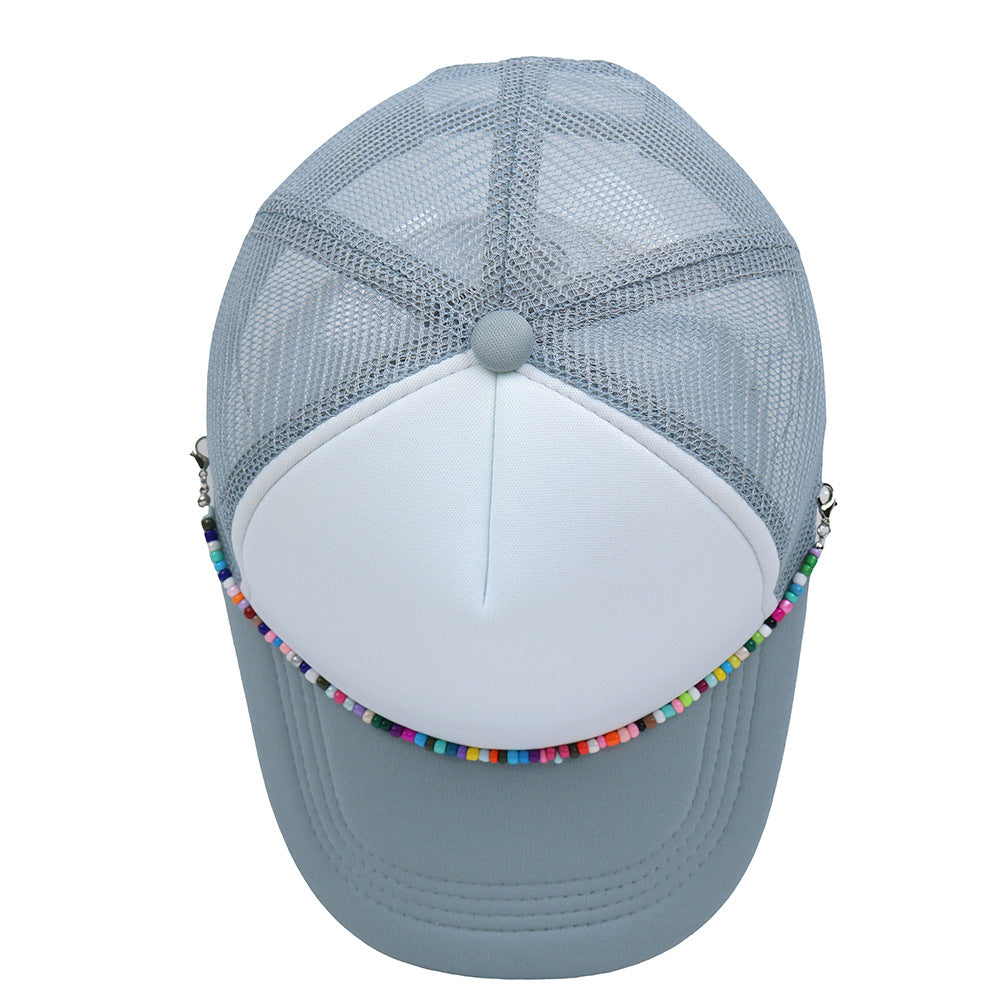Multicolor Beaded Band Trucker Hat