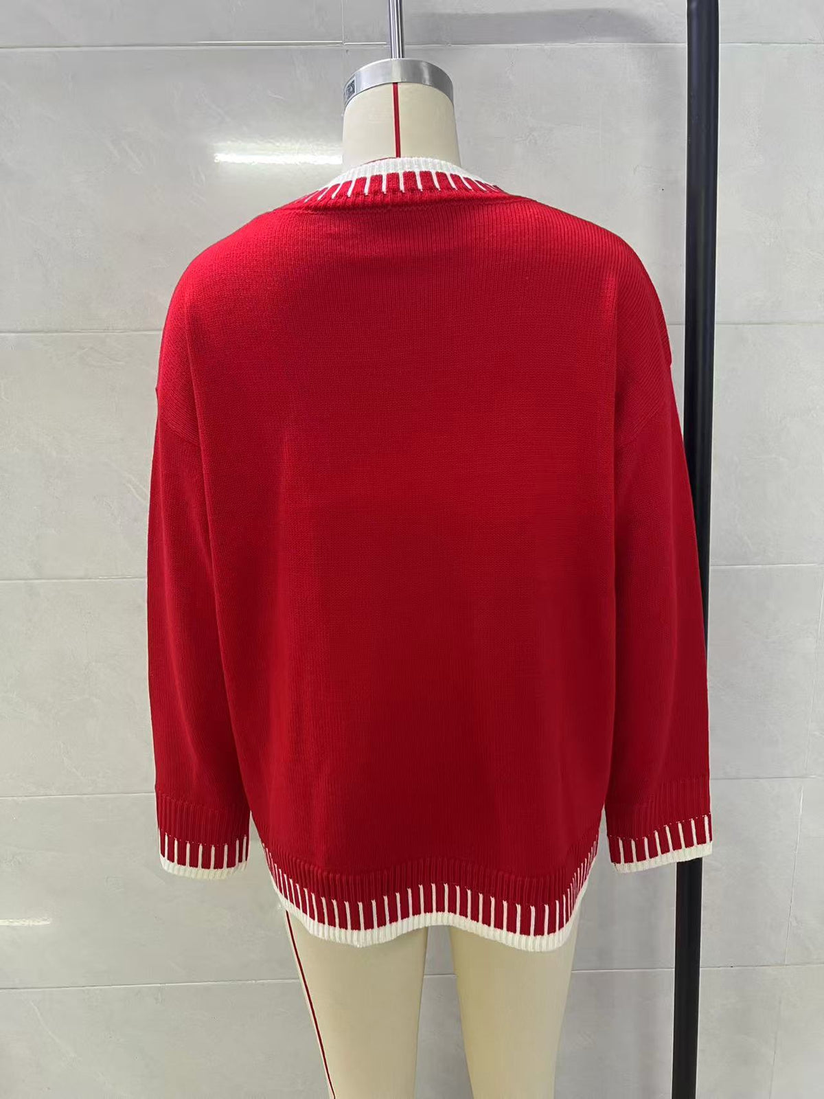 Merry Festive Knit Sweater  Casual Holiday Crewneck Pullover Top