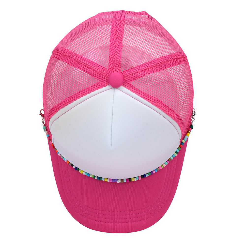 Multicolor Beaded Band Trucker Hat