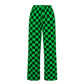 Checkerboard Print Casual Pants