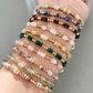 Dainty Gemstone & Gold Bead Bracelet
