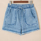 Myosotis Frayed Edge Casual Denim Shorts