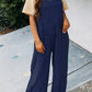 Textured Pocket Wide-leg Overalls