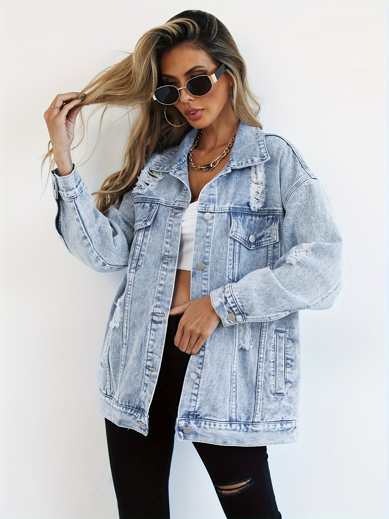 Trendy Oversized Denim Jacket for Women