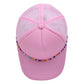 Multicolor Beaded Band Black Trucker Hat