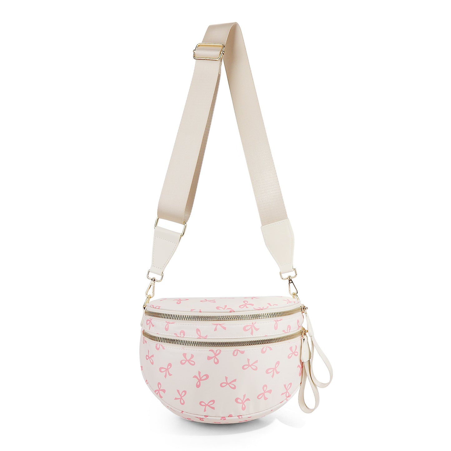 Checkered Crossbody Bag with Detachable Pouch