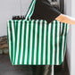 Large Capacity Striped Tote Bag