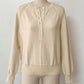 Crew Neck Button Front Knit Pullover