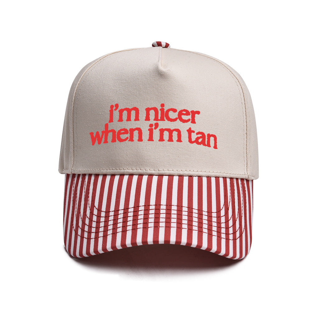 I'm nicer when i'm tan Embroidered Trucker Hat