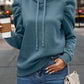 Ruched Puff Long Sleeve Hoodie