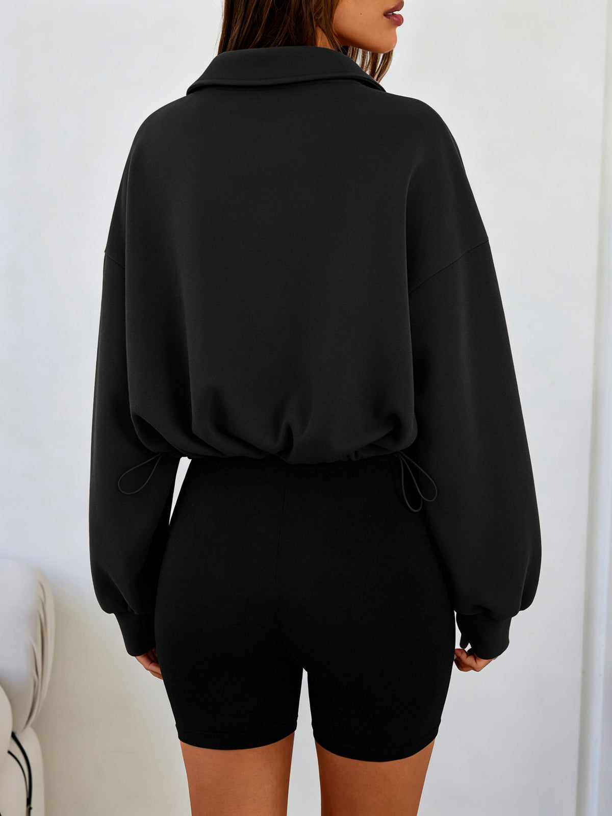 Women's Cropped Half-Zip Sweatshirt