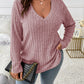 Plus Size V-Neck Long Sleeve T-Shirt