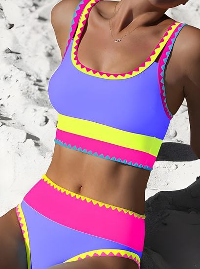 Neon Wave Swim Set