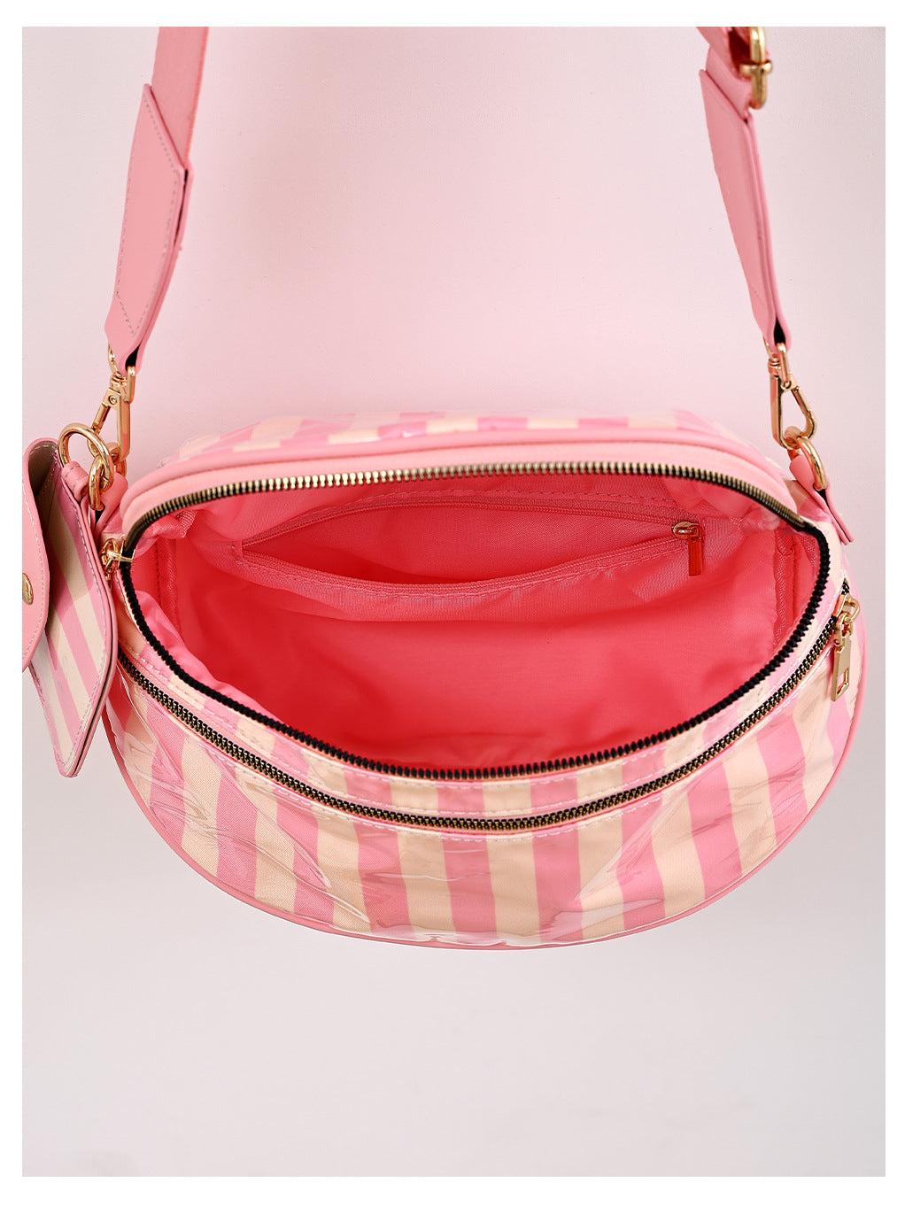 Striped Crossbody Belt Bag with Coin Pouch