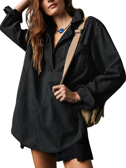 Long-sleeved Coat V-neck