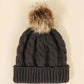Fur Ball Knitted Hat