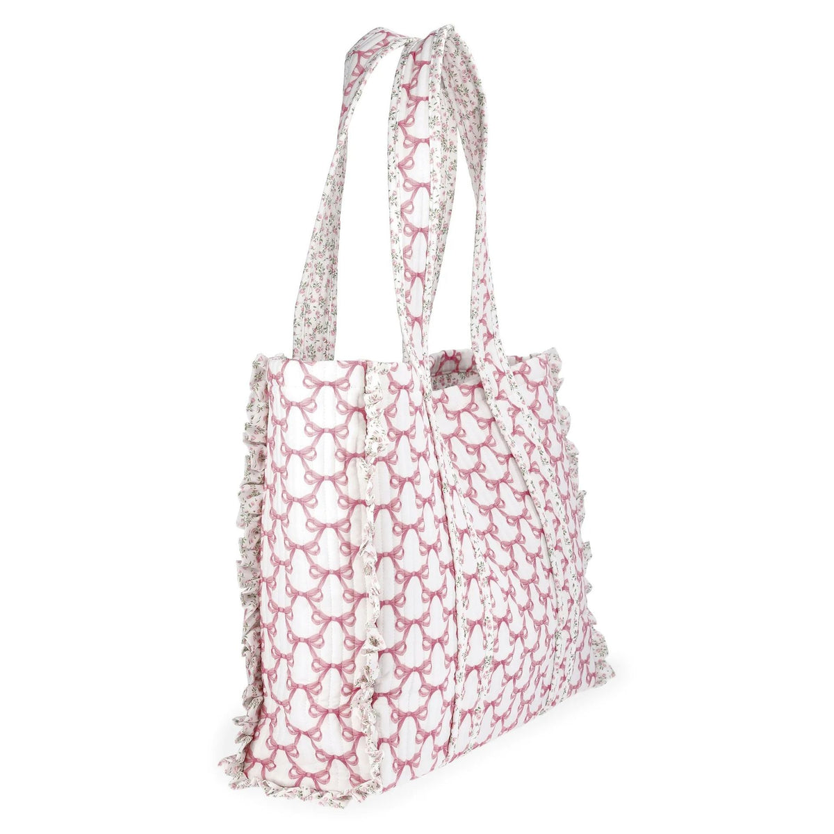 Large Capacity Ruffle Trim Quilted Puffer Tote